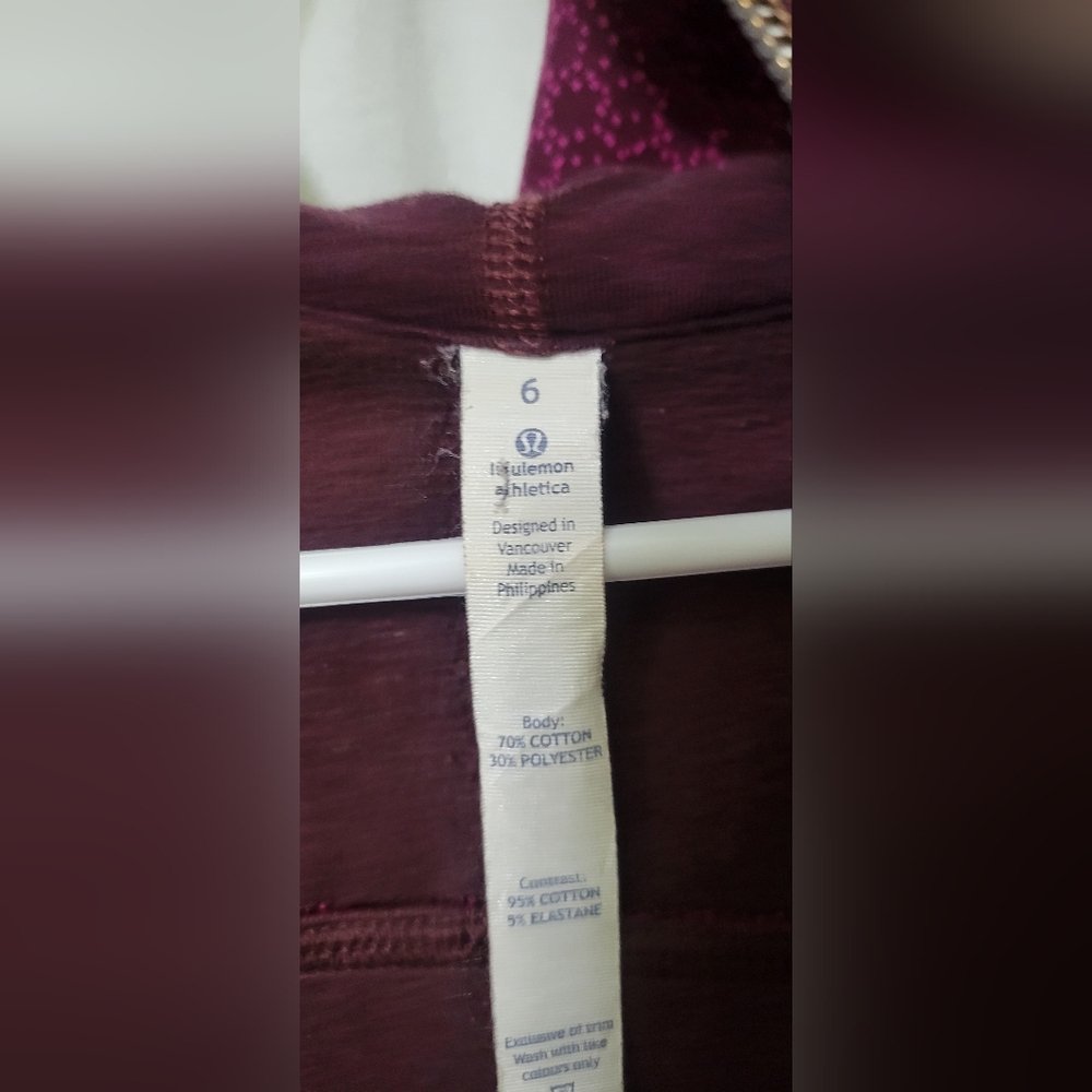 EUC Lululemon Scuba Hoodie III Size 6 Purple  Color - Picture 7 of 14